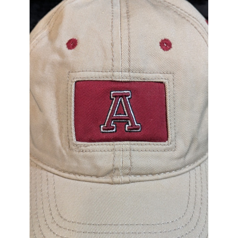 The Game Alabama Crimson Tide Hat Khaki Crimson Adjustable Strapback Cap Mens - Picture 2 of 9